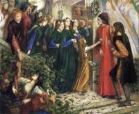 Rossetti, Dante Gabriel - Beatrice, Meeting Dante at a Wedding Feast, Denies him her Salutation